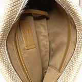 Gianni Chiarini Raffia Cream Zip Top Woven Crossbody