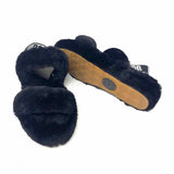 UGG Oh Yeah Women's Black Size 9 Off The Shoulder Sheepskin Slide