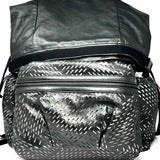 Bottega Veneta Black Foldover perforated BackPack