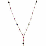 Estate 14K GF Gold Pink Y-Drop 20.5" Beaded Necklace