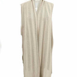 Lafayette 148 Women's Beige Size L Sleeveless Knit Open Front Cardigan