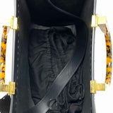 Fendi Sunshine Medium Black Shopper Logo Leather Tote