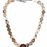Estate 925 Sterling Silver Brown Beaded 19" Rutilated Necklace