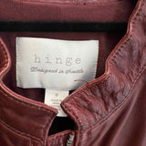 hinge Women's Brown Size S Zip Leather Moto Jacket