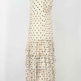 ZIMMERMANN Women's Cream Size M Ruffled Viscose Polka Dot Dress
