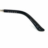 Gucci Black Round Sunglasses GG0077SK w/ Red & Green Side Details