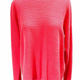 Eileen Fisher Women's Red Size S Crew Linen Textured Sweater