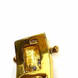 Estate 925 Sterling Gold Tone Asymmetric embellished Bangle