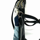 Coach Canyon Quilt Denim Black Blue Zip Top Patchwork Leather Crossbody