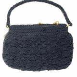 Vintage Beaded Black Zip Clutch