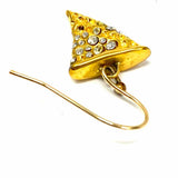 Alexis Bittar Gold Tone Dangle Shark Tooth Crystal Earrings