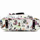 Dooney & Bourke x Disney Cats Sketch Coated Canvas Multi-white Zip Top Tote