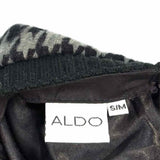 Aldo Black Gray Newsboy Houndstooth Hat