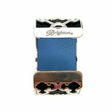 Brighton Christo Toledo Black Silver Tone Layered Clover Leather Cuff