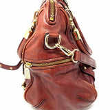 REBECCA MINKOFF Cupid Red Studded Leather Satchel