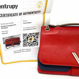 LOUIS VUITTON Very Chain Red Navy Convertible Monogram Leather Crossbody