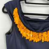 Galvan London Women's Navy / Yellow Size 6 Sleeveless Sequin detail Jump Suit