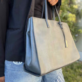 abro Silver Grained Tote