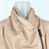 Vince Women's Beige Size S Asymmetrical Leather Jacket