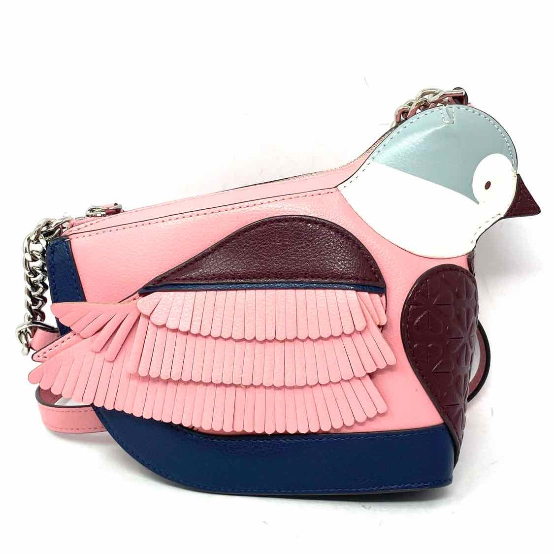 Kate Spade Love Birds Pink Navy Bird Color Block Leather Crossbody