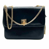 FRENCHYofCALIFORNIA Vintage Navy Crossbody Flap Leather Clutch