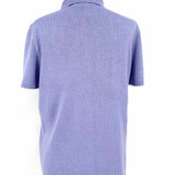 Saks 5th Ave Women's Purple Size L Polo Silk Cashmere Blend Short Sleeve Top