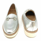 Naturalizer Women's Silver Size 9.5 Leather Horsebit Loafers