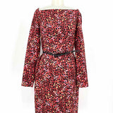 BLACK HALO Women's Pink/Red Size 4 Long Sleeve Cheetah Print Dress