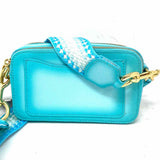 Marc Jacobs The Fluoro Edge Snapshot Blue ombre Saffiano Leather Crossbody