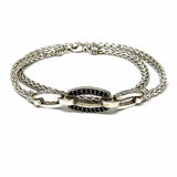 JOHN HARDY 925 Sterling Silver Wrap Chain Black Sapphire Bracelet