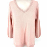 Neiman Marcus Women's Light Pink Size M V-Neck Cashmere Sweater