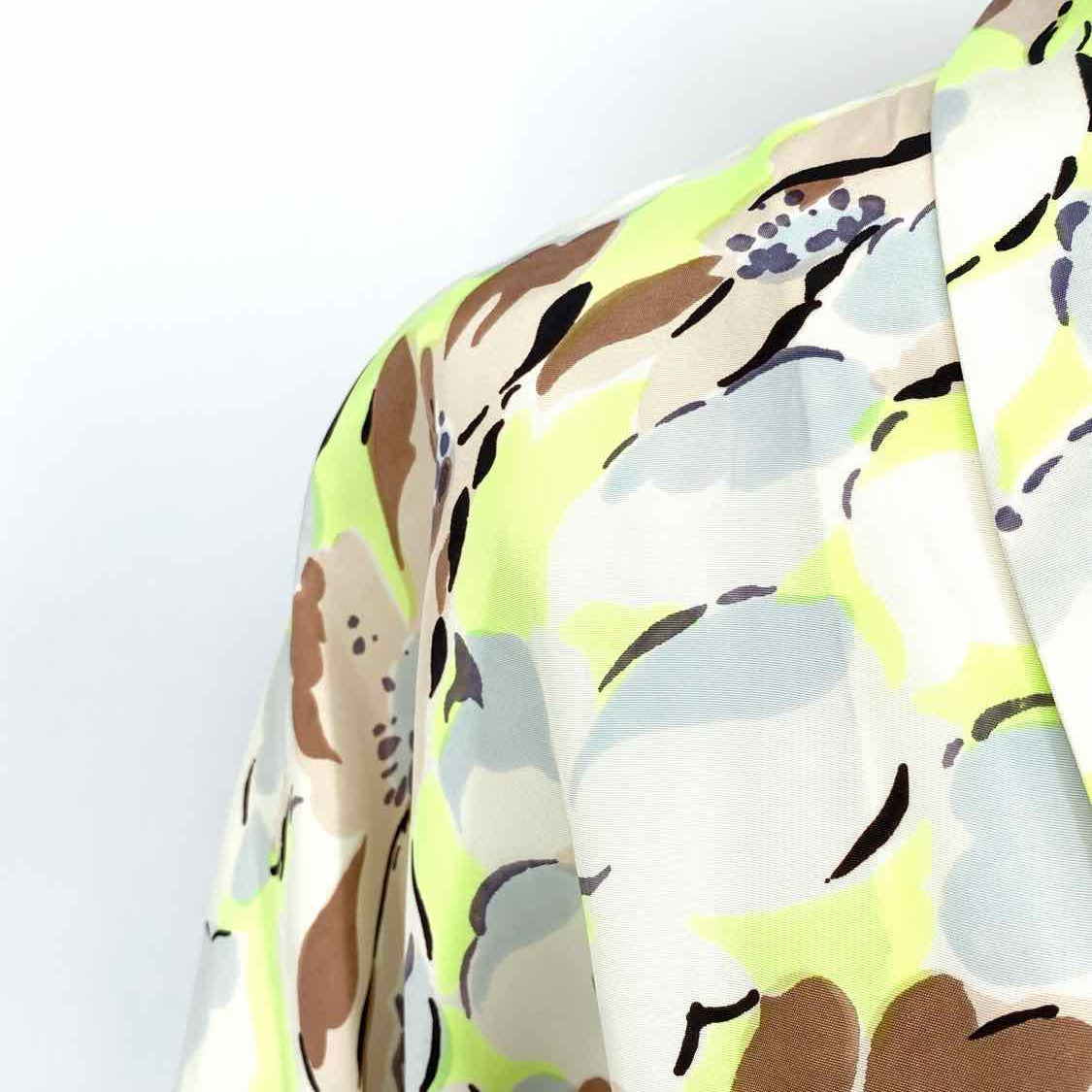 I. Magnin Women's Beige/Yellow A-Line Floral Size 4 Dress