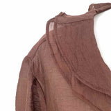 Halogen Women's Brown Size L Ruffled Long Sleeve