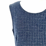 Peserico Women's Navy Size M Shift Window Pane Dress