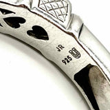 Judith Ripka 925 Sterling Silver Hinged Quilted Canary Crystal Diamond Cuff