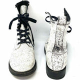 FRYE Veronica Women's Black White Size 8 Ankle Leather crackle Boots
