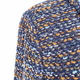 ST. JOHN Women's Navy Orange Size 8 Collared Tweed Jacket