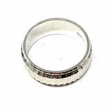 ArtCarved Bridal size 5 14K White Gold Band Hammered Ring