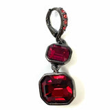 Givenchy Red Silver Tone Dangle Earrings