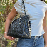 Chanel 2011-12 In-The-Business Large Black Quilted Leather Made in Italy Tote