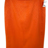 ALBERT NIPON Women's Orange Size 8 Belted Polyester Skirt Set