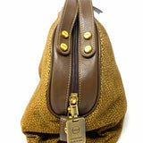 BORBONESE Brown Half Dome Speckled Clutch