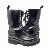 Church's Women's Black Size 37/7 Lace-up Leather Platform combat Boots