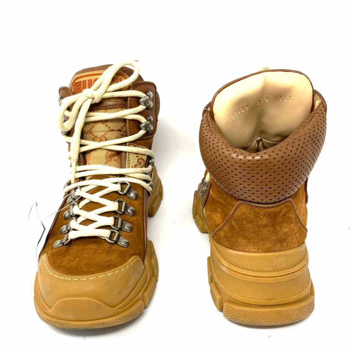 Gucci Women's Brown Size 37.5/7.5 Hiking Suede GG Boots