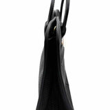 oliveve Black Woven Leather Tote