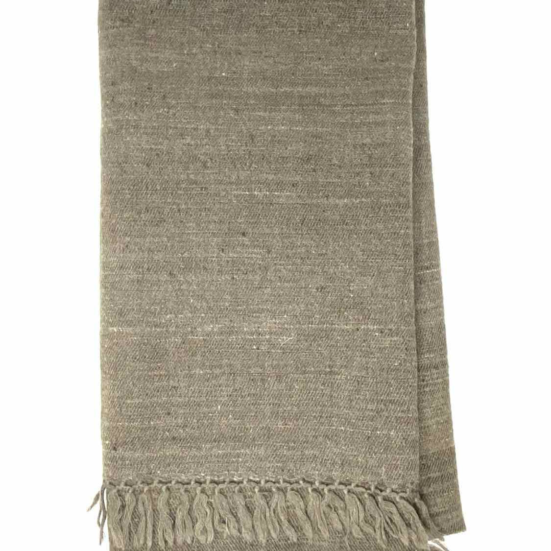 All Saints Wool Brown Long 80" Tassel Scarf