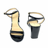 Stuart Weitzman Women's Black Size 9.5 Block Heel Patent Leather Sandals