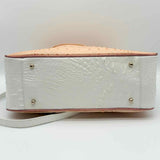 Brahmin Ruby Beige White Croc Embossed Leather Tote