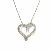 Swarovski Silver tone Pendant Snake Heart Crystal Necklace
