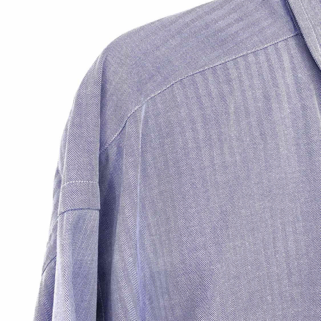 Ralph Lauren Men's Blue Sz XL Cotton Herringbone Made in Italy Long Sleeve Shirt